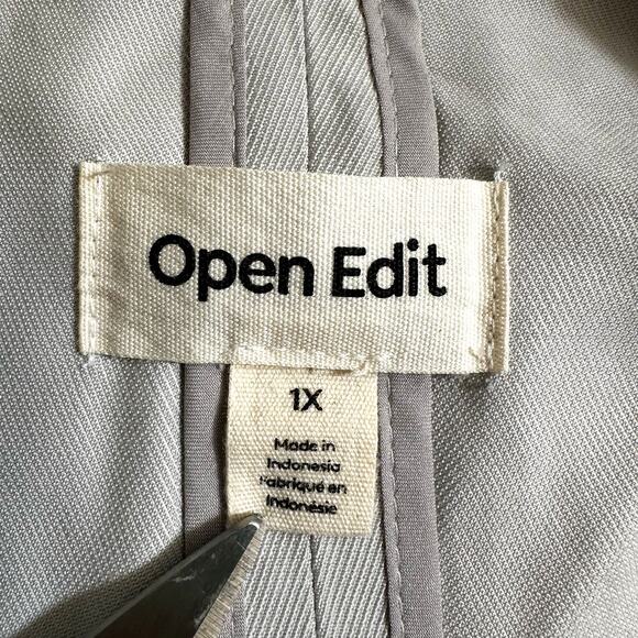 Nordstrom Open Edit Womens Unstructured Oversized Blazer Gray Plus Size 1X FLAW - Picture 8 of 12